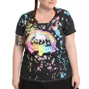 Torrid Lisa Frank Unicorn Tie Dye Splatter Tee Shirt Plus Size 3 (22-24)